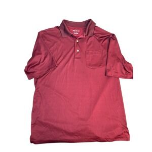 Men's Top Flite Golf Short Sleeve‎ Golf Polo Shirt Size Large Maroon Pocket Polo